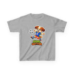 Kids Soccer T-Shirt — 'Puppy Power' Cute Soccer Player Dog Graphic Tee