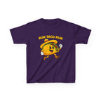 Kids Funny T-Shirt — 'Run Taco Run!' Cute Running Taco Graphic Tee