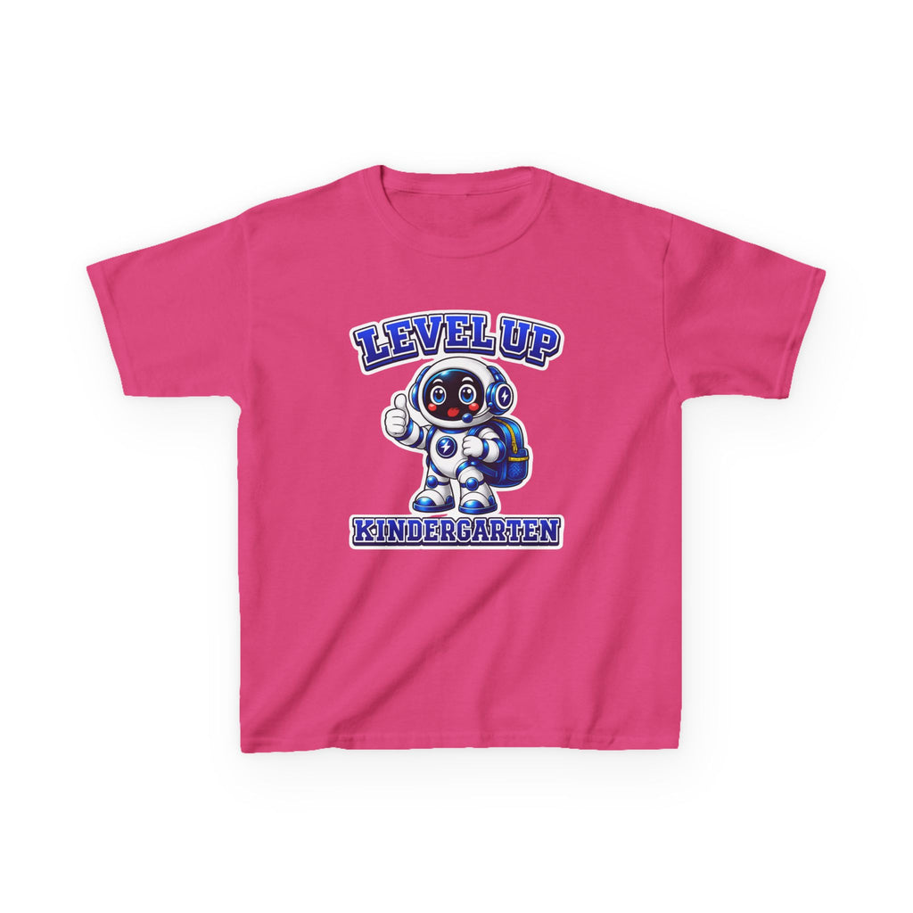 Kids Level Up Kindergarten T-Shirt — 'Level Up Kindergarten' Robot First Day Graphic Tee