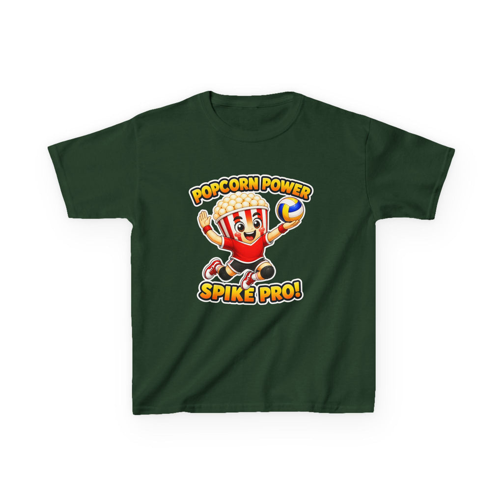 Kids Volleyball T-Shirt — 'Popcorn Power' Spike Pro Graphic Tee