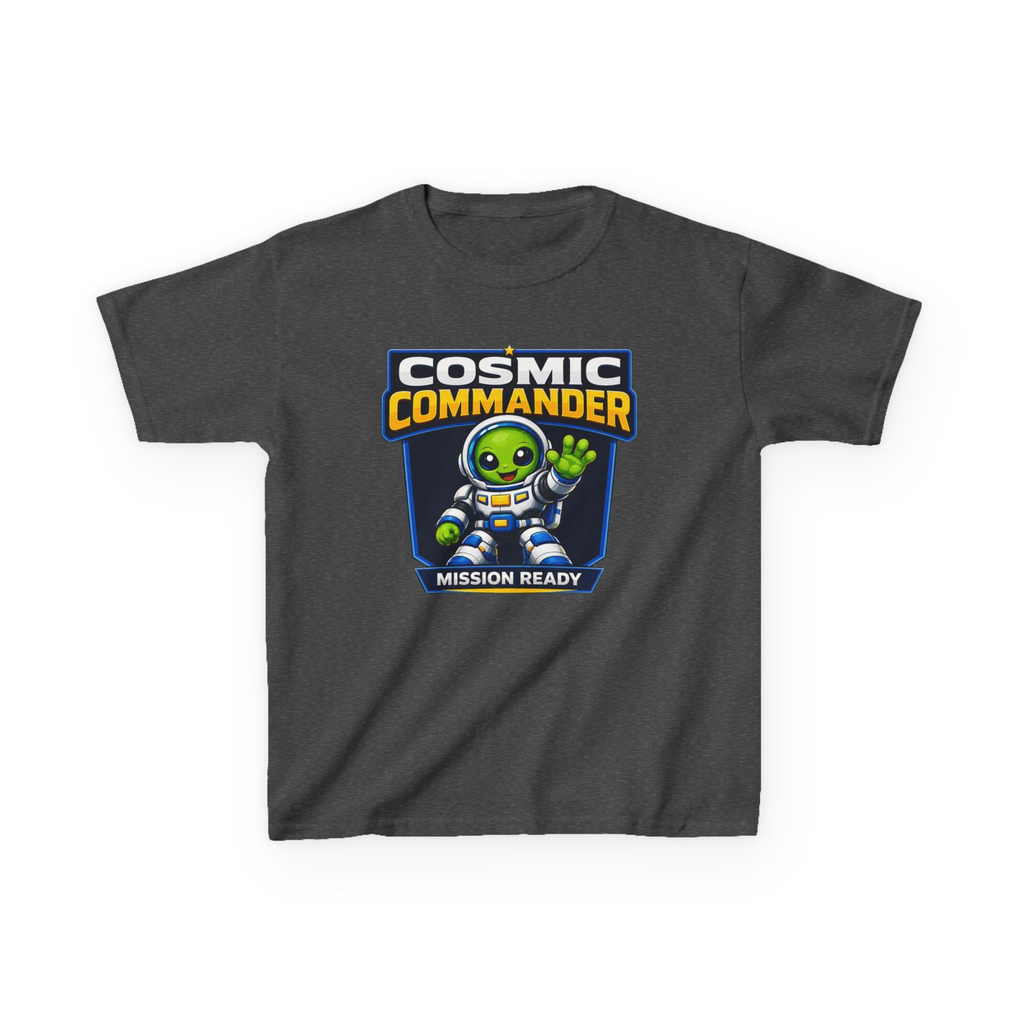 Kids Tee — "Cosmic Commander: Mission Ready" Alien Astronaut Graphic