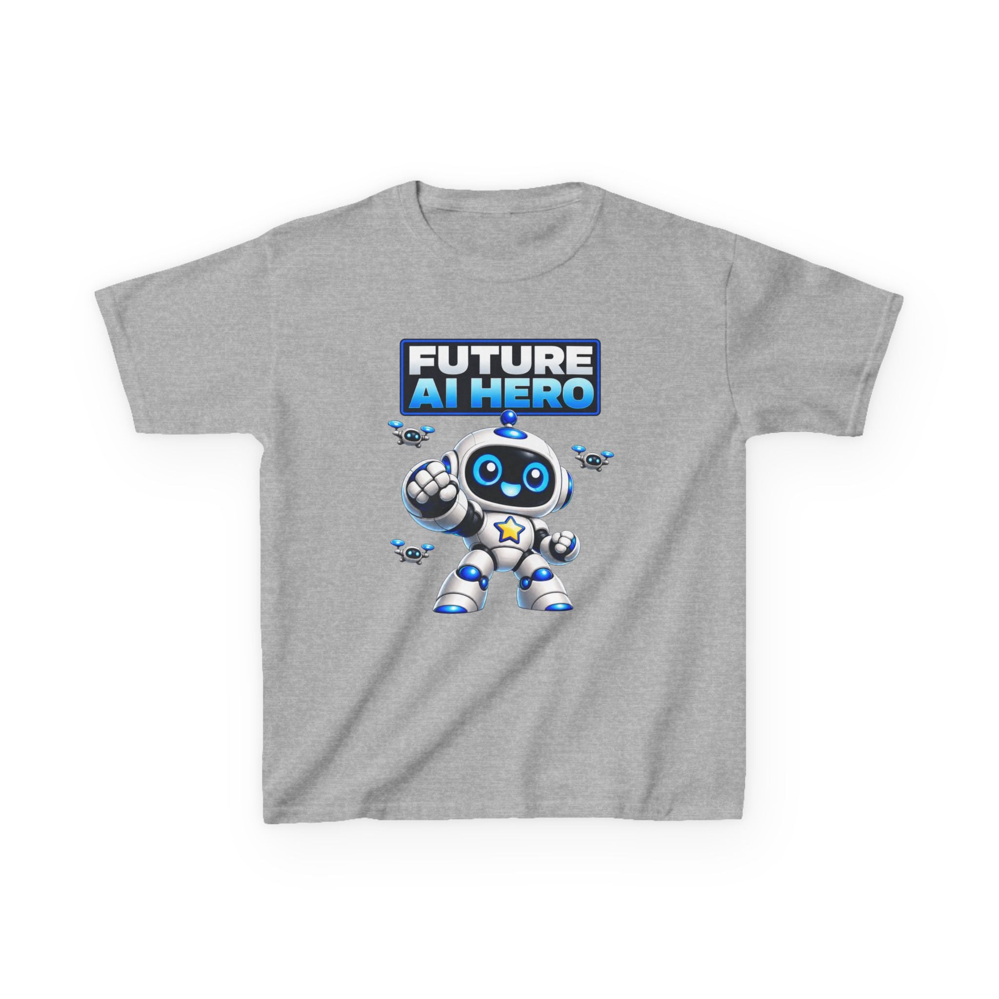 Kids Robot T-Shirt — 'Future AI Hero' Cute Robot STEM Graphic Tee