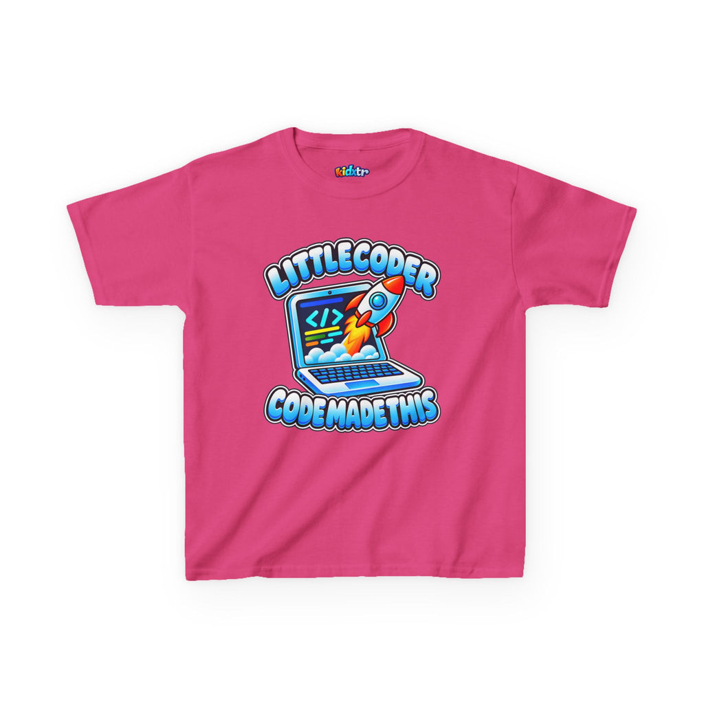 Kidxtr™ Kids Coder T-Shirt — 'Code Made This' Little Coder Tech Graphic Tee