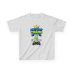 Kids Birthday T-Shirt — 'Birthday Champ' Level 4 Unlocked Gamer Graphic Tee