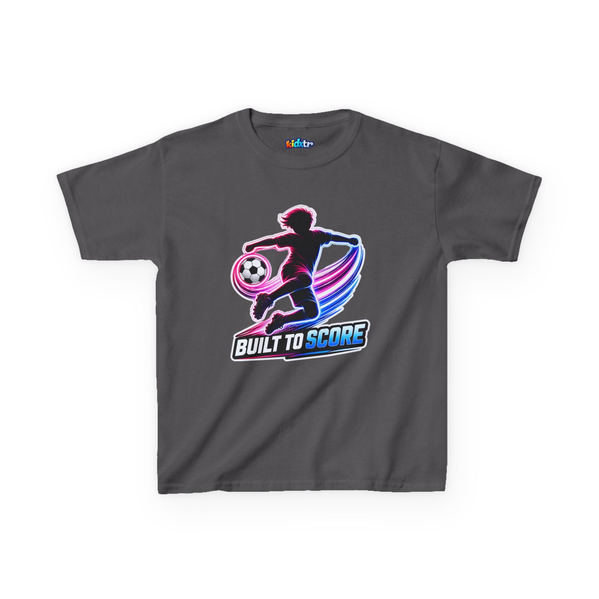 Kidxtr™ Kids Soccer T-Shirt — 'Built to Score' Soccer Graphic Tee