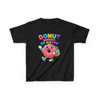 Kids Tee — "Donut Worry, Be Happy" Colorful Cartoon Donut Shirt