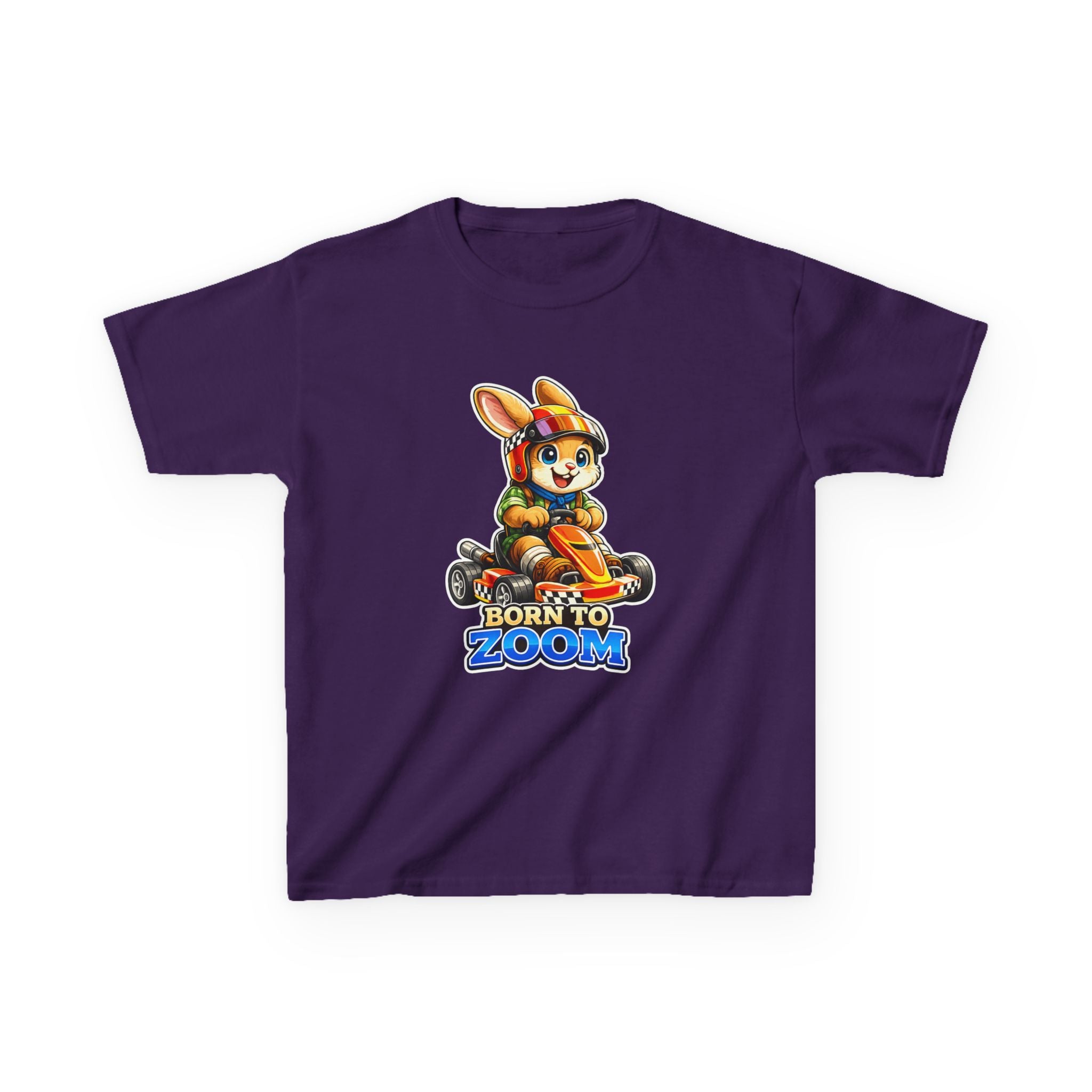 Kids Racing T-Shirt — 'Born to Zoom' Racing Bunny Graphic Tee