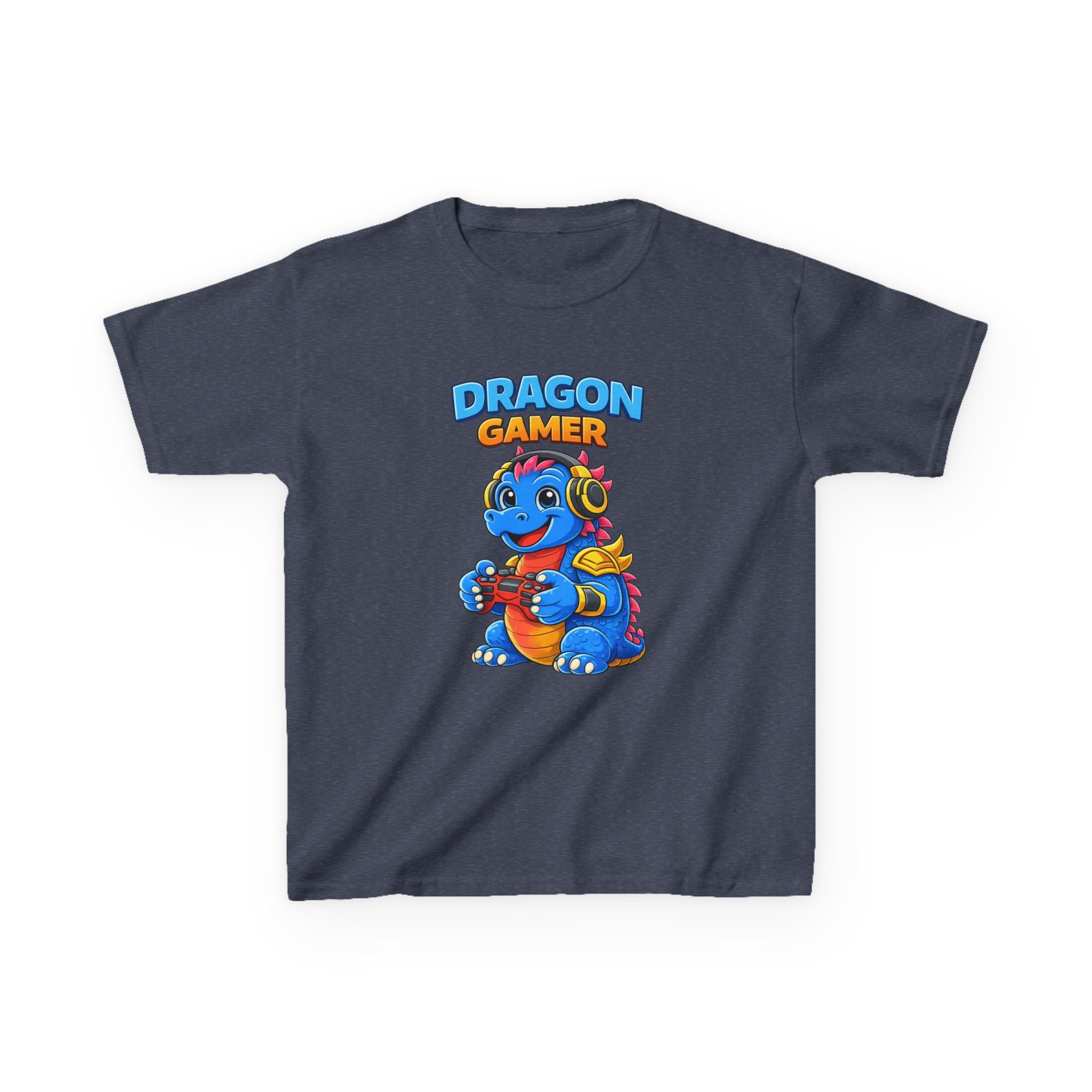 Kids' Dragon Gamer Tee — Cute Blue Dragon Gaming Shirt for Boys & Girls