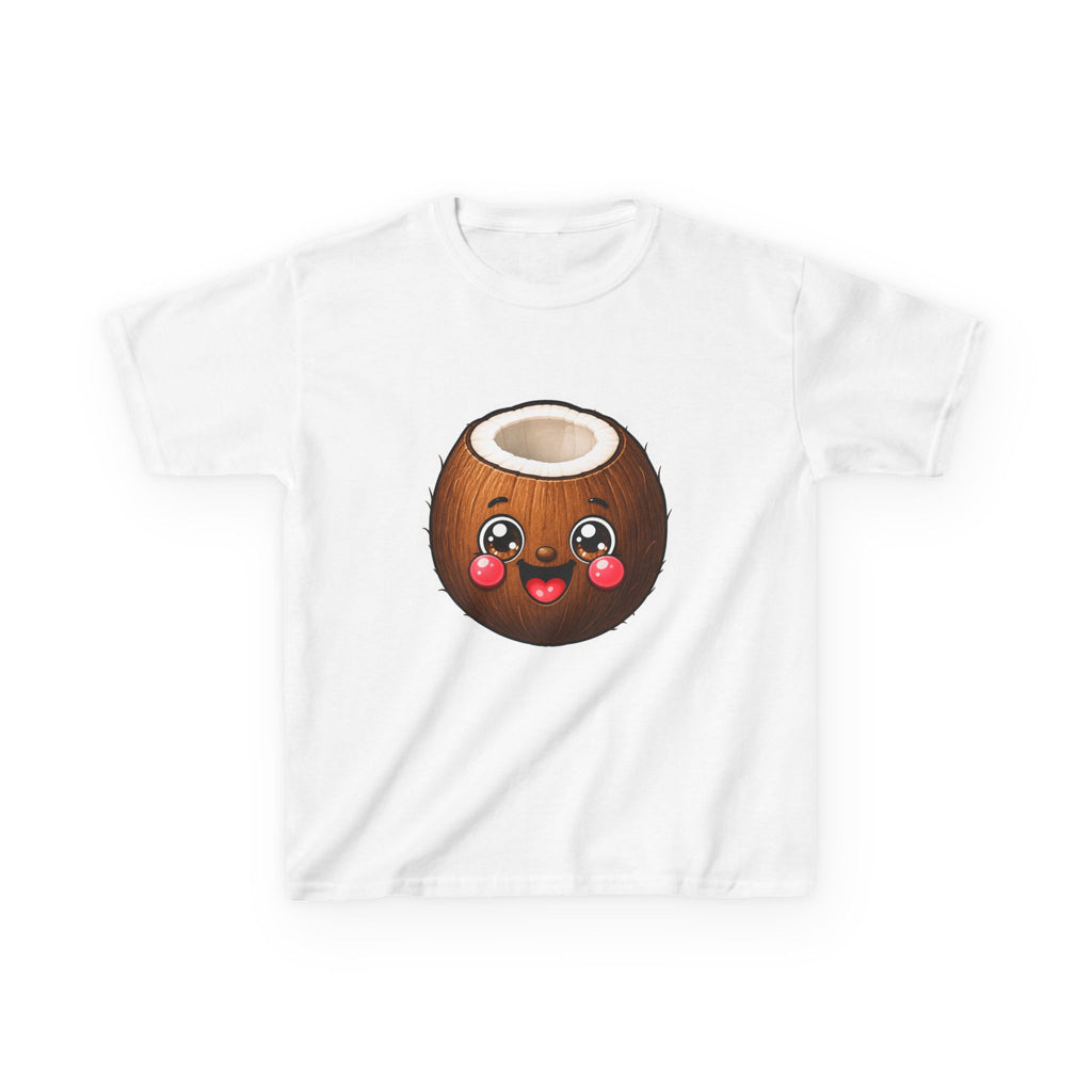 Kids Coconut T-Shirt — 'Tropical Vibes' Cute Kawaii Coconut Fruit Graphic Tee