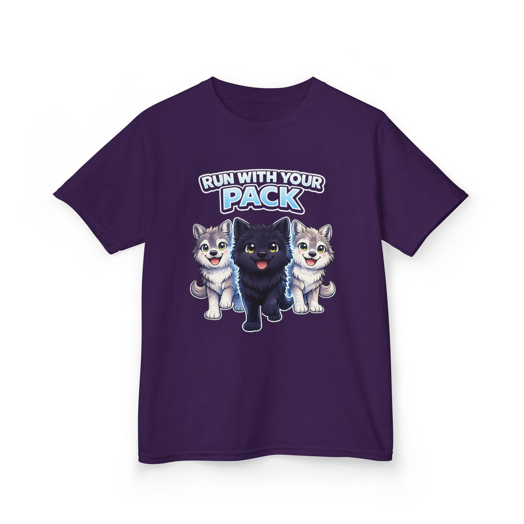 Kids Husky T-Shirt – Run With Your Pack Graphic Tee