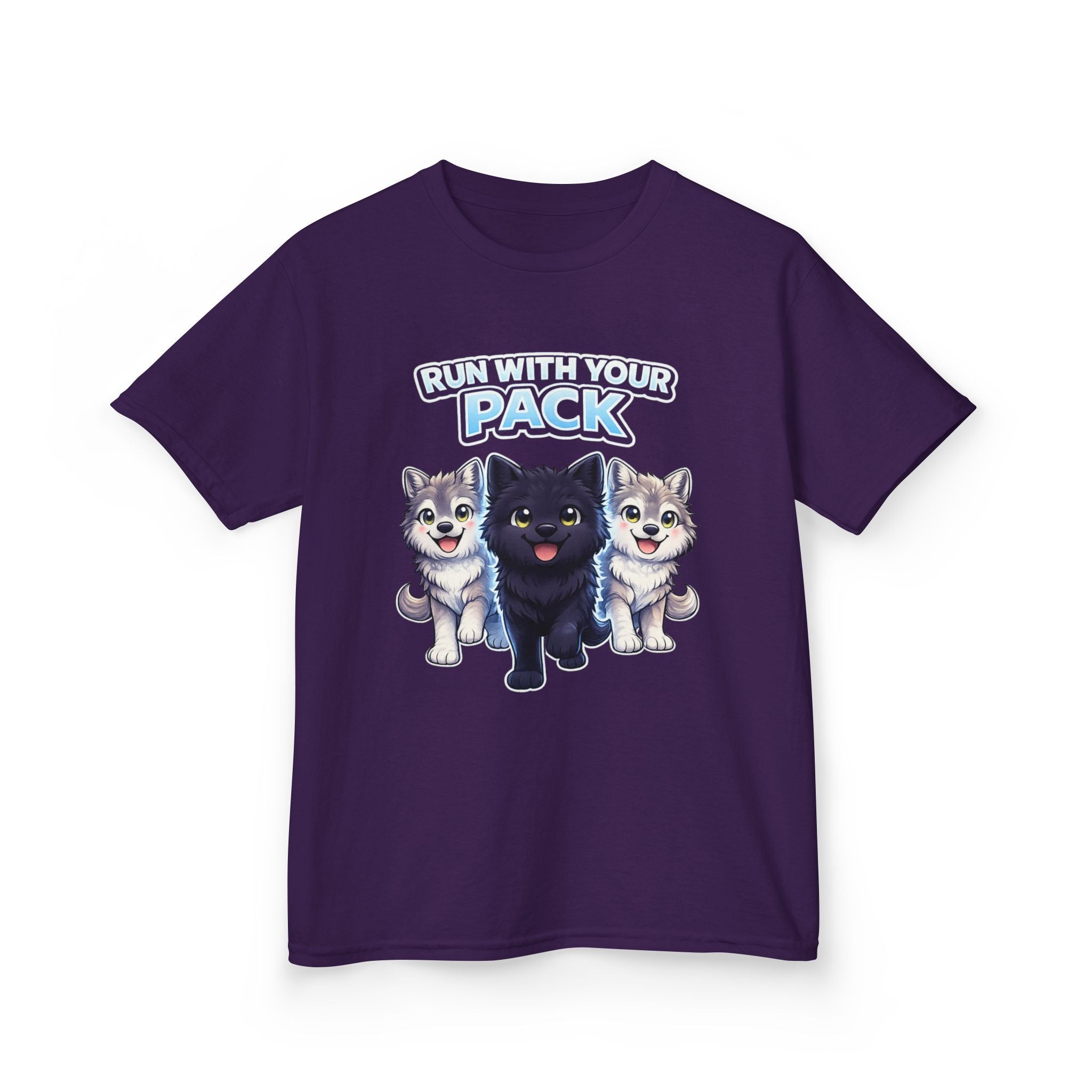 Kids Husky T-Shirt – Run With Your Pack Graphic Tee