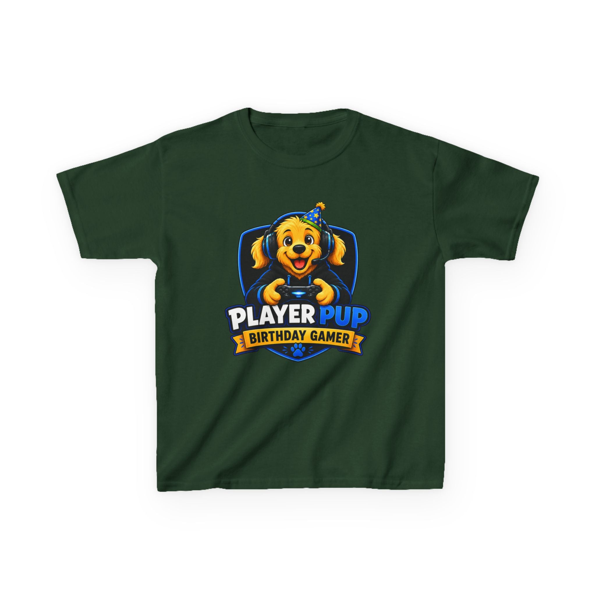 Kids T‑Shirt — "Player Pup" Birthday Gamer Graphic Tee