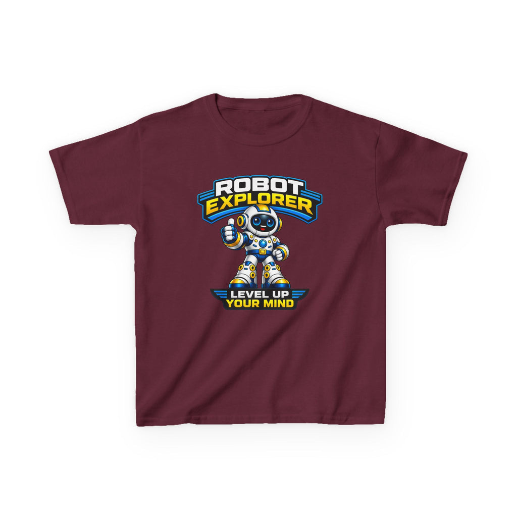 Kids T-Shirt – Robot Explorer 'Level Up Your Mind' Graphic Tee