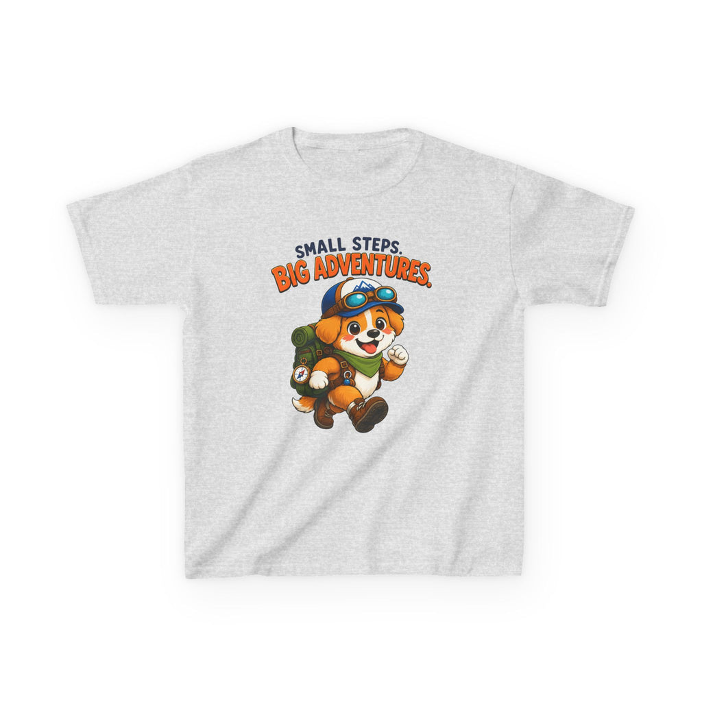 Kids Puppy T-Shirt — 'Small Steps, Big Adventures' Explorer Puppy Graphic Tee