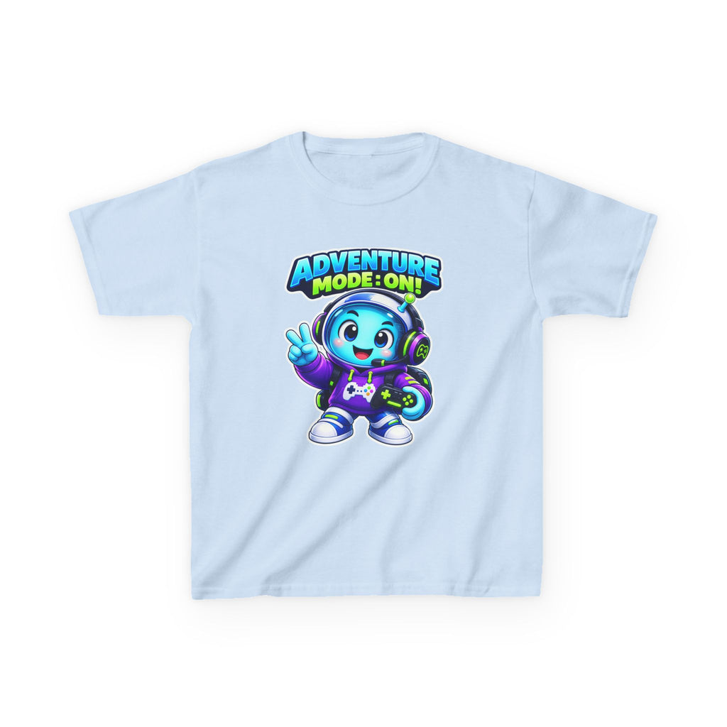 Kids Adventure T-Shirt — 'Adventure Mode On!' Cute Gamer Alien Graphic Tee
