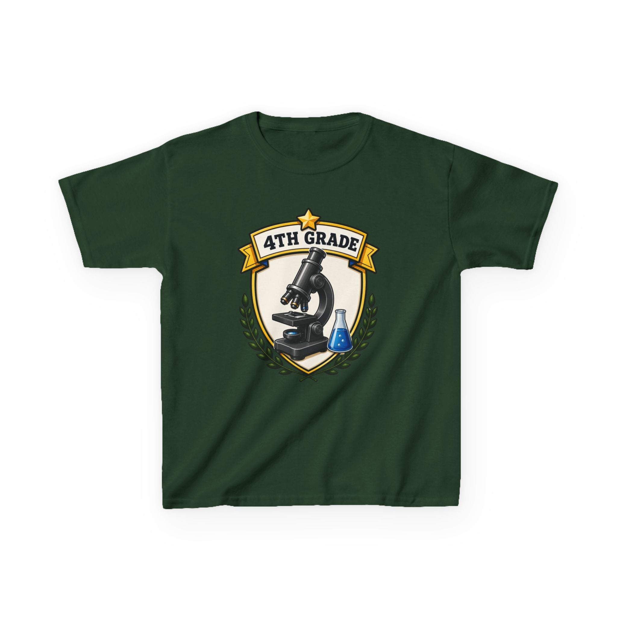 Kids 4th Grade T-Shirt — 'Microscope Science' Back-to-School Graphic Te