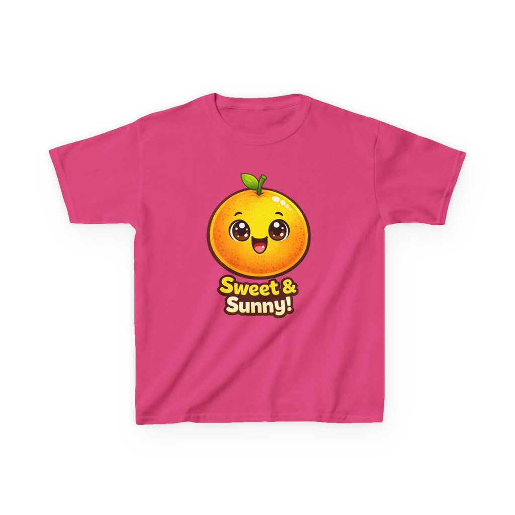 Kids Food T-Shirt — 'Sweet & Sunny!' Kawaii Orange Graphic Tee