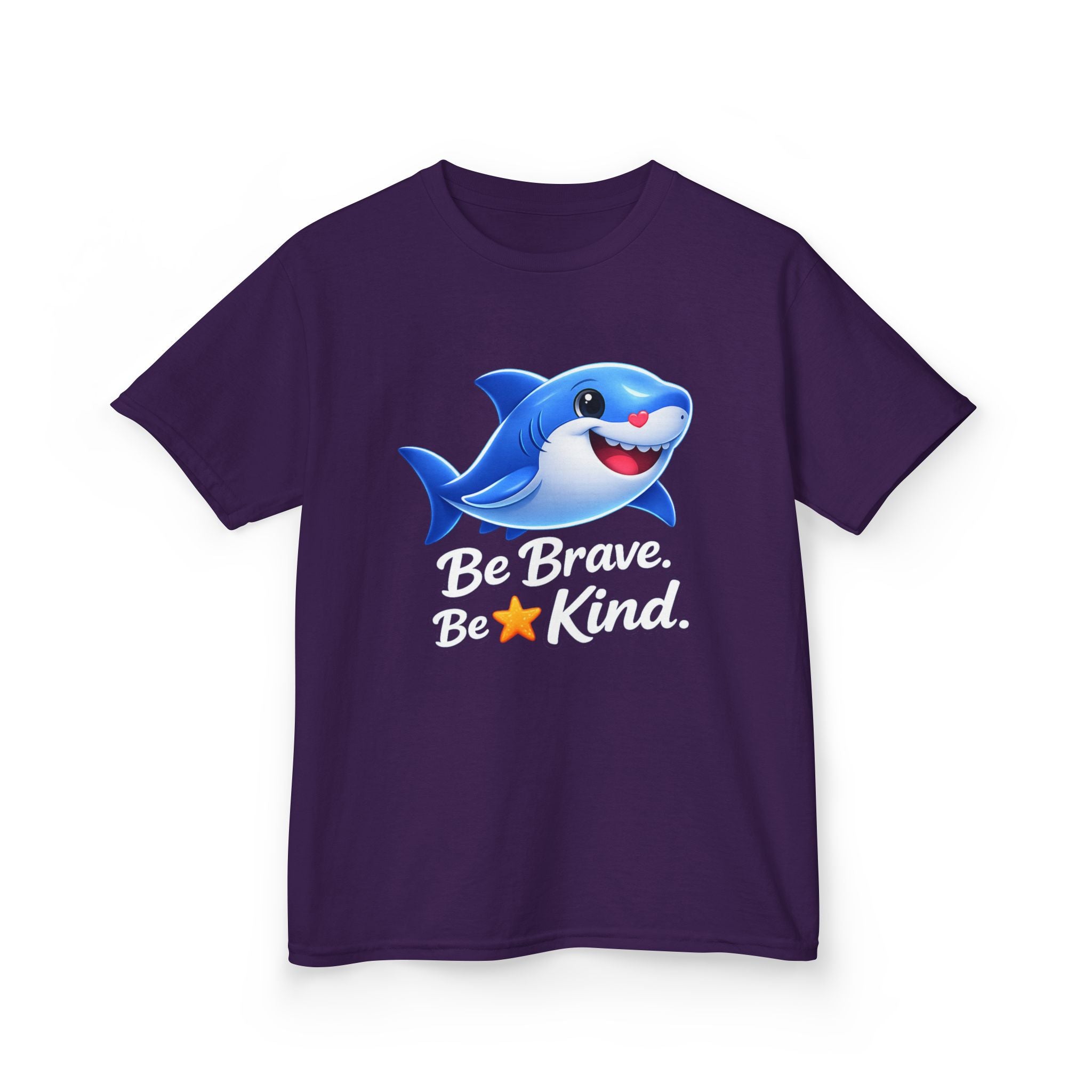 Kids Shark T-Shirt — 'Be Brave. Be Kind.' Cute Shark Graphic Tee
