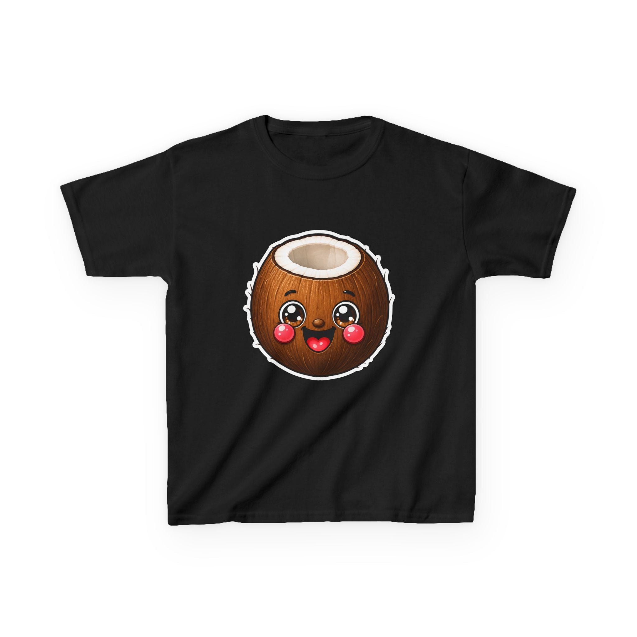 Kids Coconut T-Shirt — 'Tropical Vibes' Cute Kawaii Coconut Fruit Graphic Tee