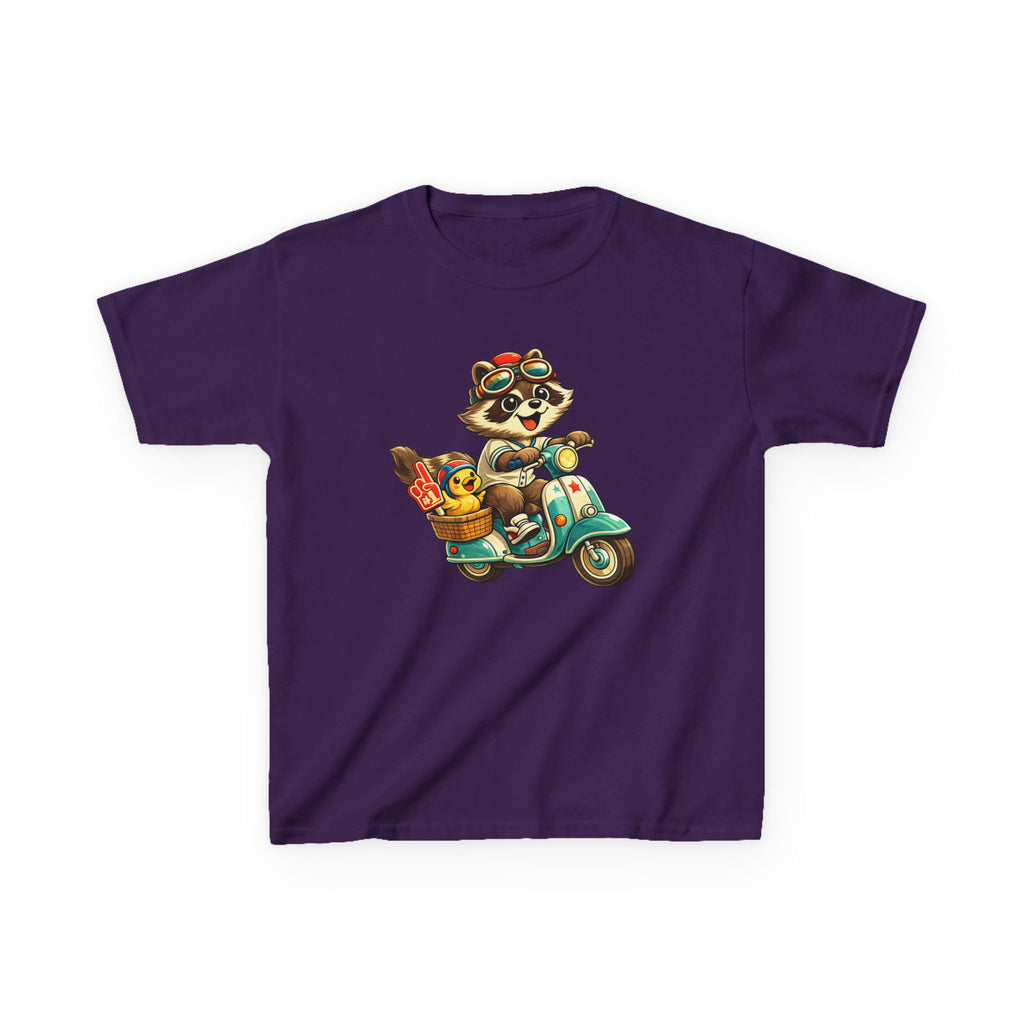 Kids Raccoon T-Shirt – Scooter Rider Graphic Tee