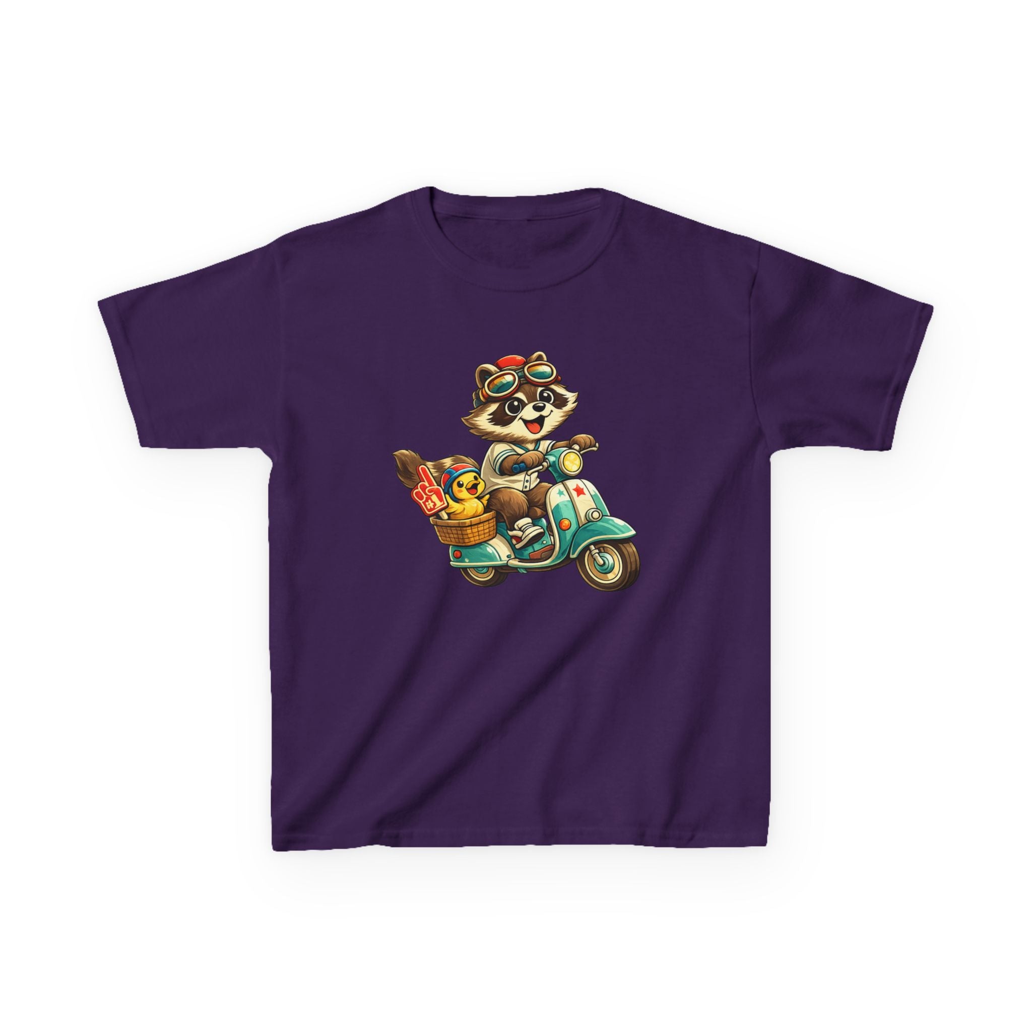 Kids Raccoon T-Shirt – Scooter Rider Graphic Tee