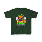 Kidxtr™ Kids Pumpkin T-Shirt — 'Candy Power 100%' Gamer Halloween Graphic Tee