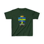 Kids Birthday T-Shirt — 'Birthday Champ' Level 2 Gamer Crown Graphic Tee