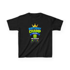 Kids Birthday T-Shirt — 'Birthday Champ' Level 8 Unlocked Gamer Graphic Tee