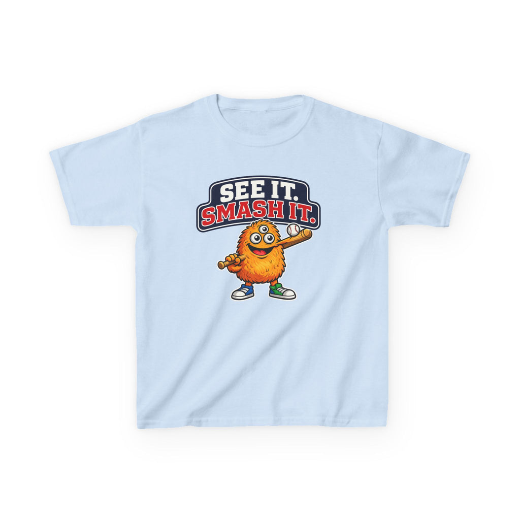 Kids Cookie T-Shirt — 'See It. Smash It.' Cartoon Cookie Character Graphic Tee