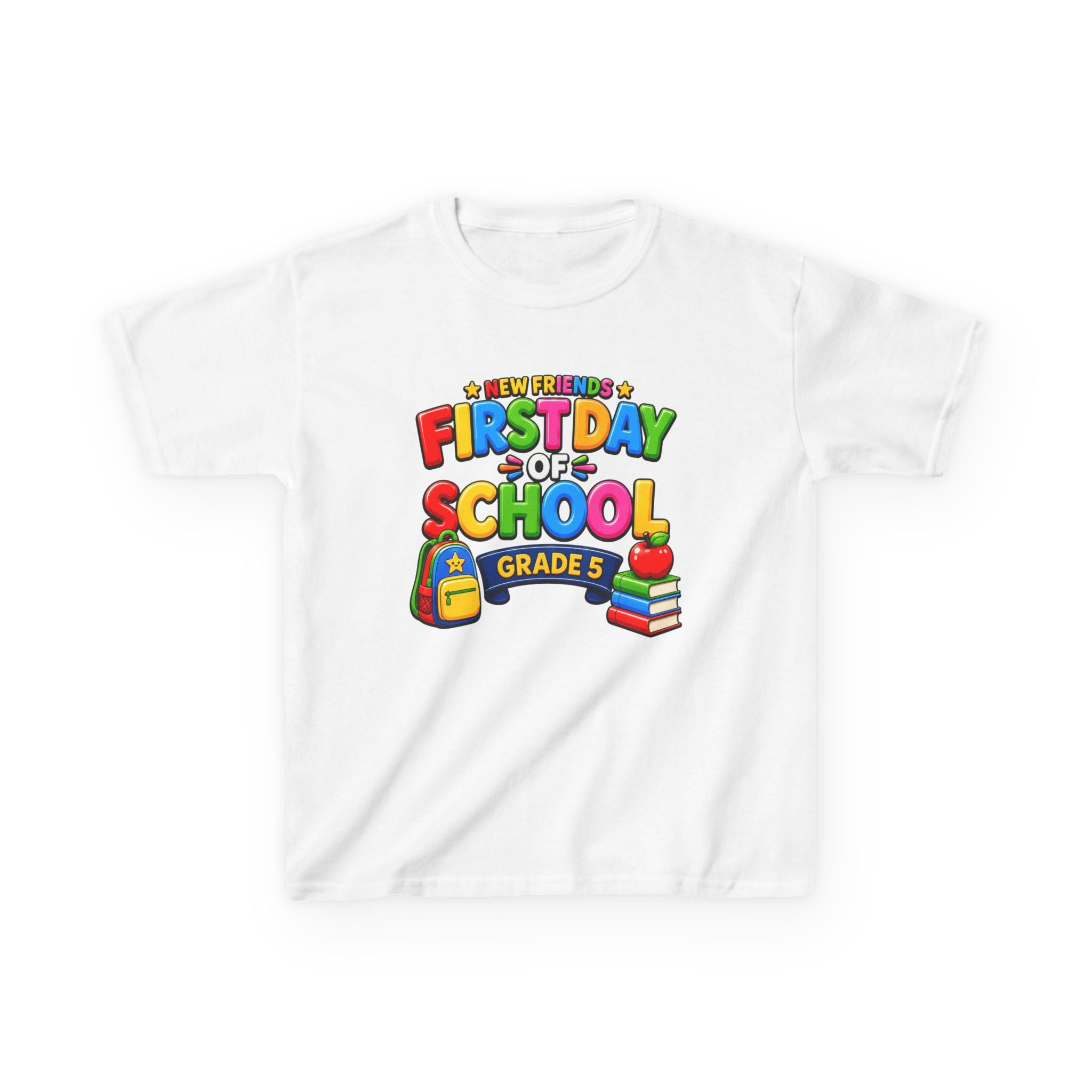 Kids School T-Shirt — 'Grade 5' First Day of School Back-to-School Graphic Tee