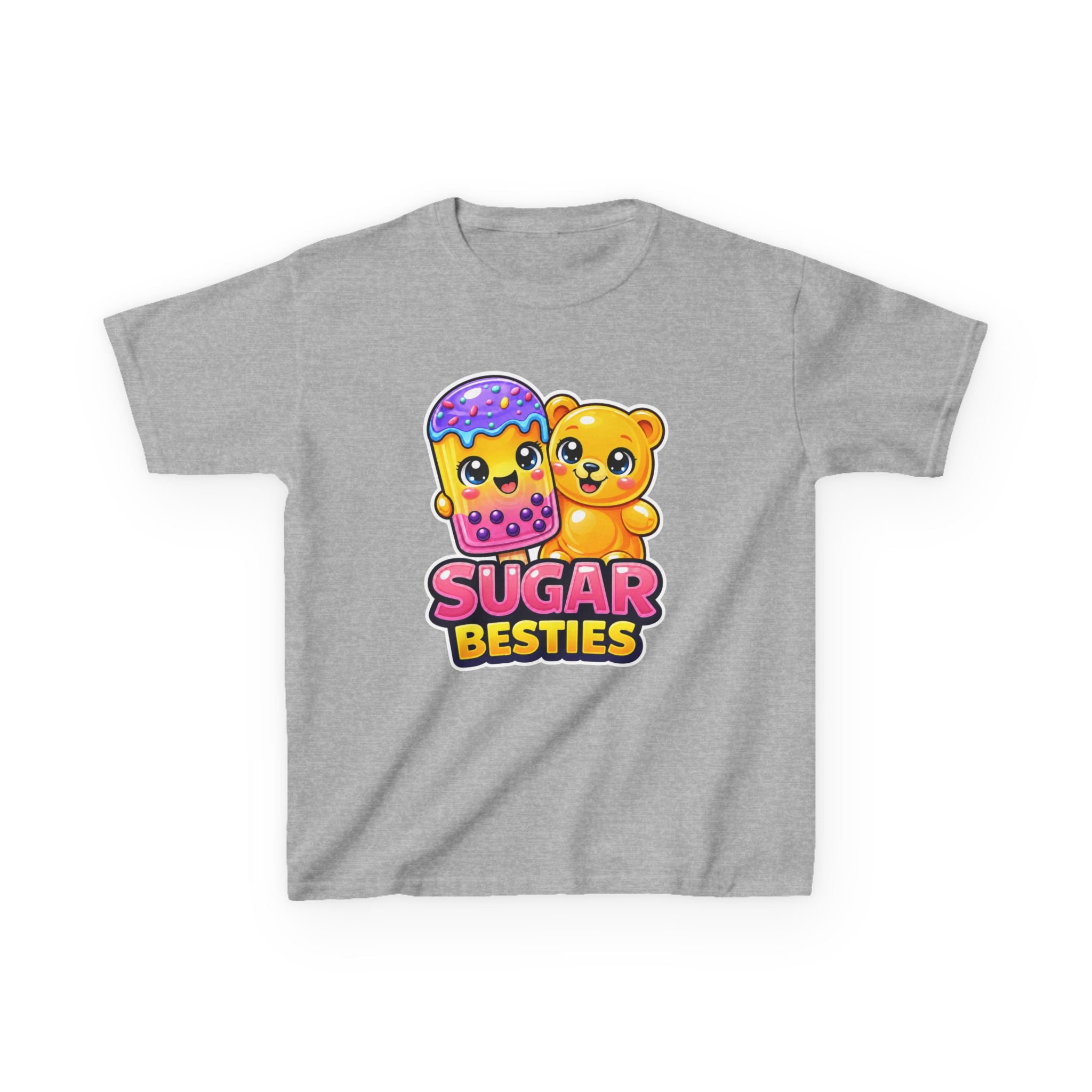 Kids Candy T-Shirt — 'Sugar Besties' Cute Bear & Popsicle Graphic Tee