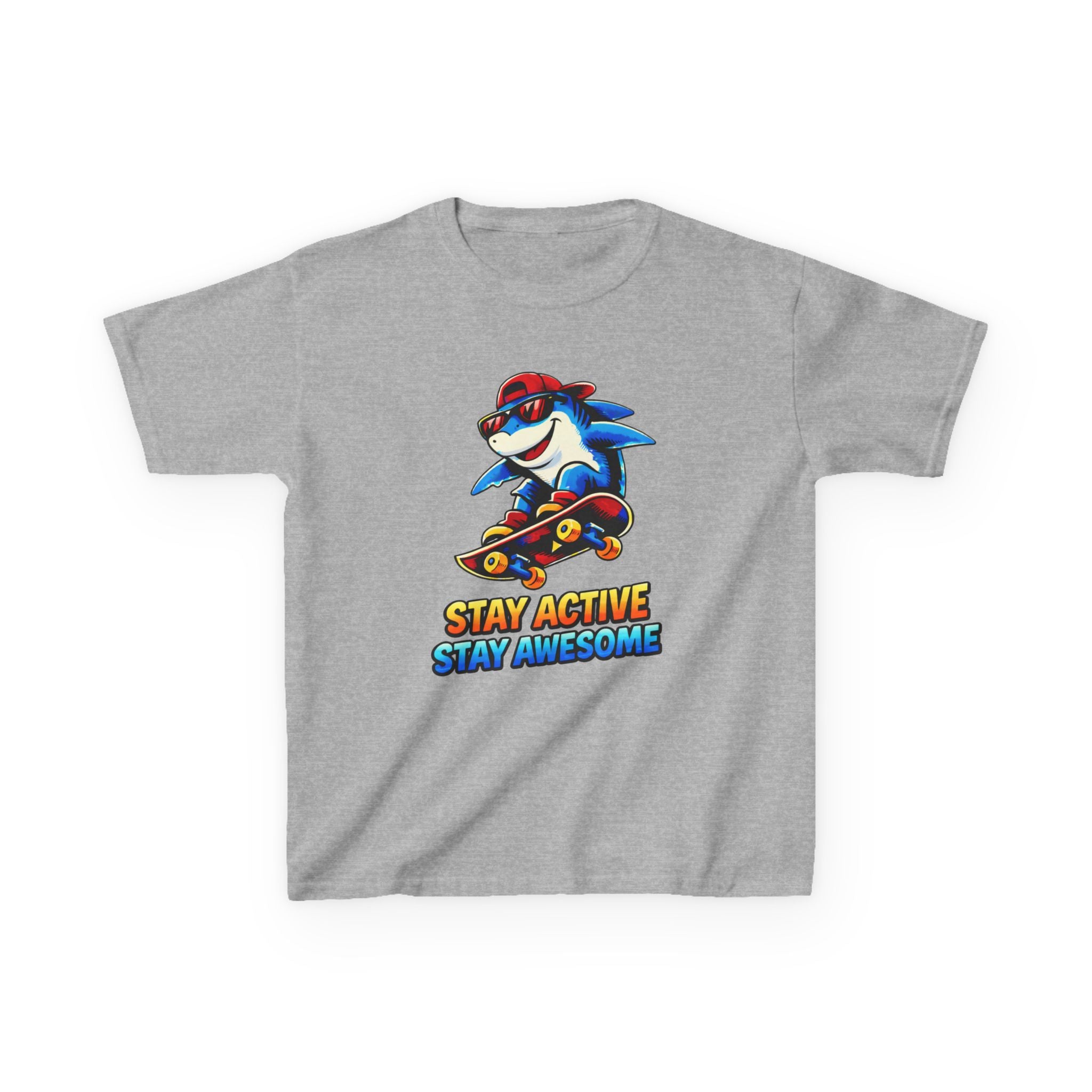 Kids Skateboard Shark T-Shirt – Stay Active Graphic Tee