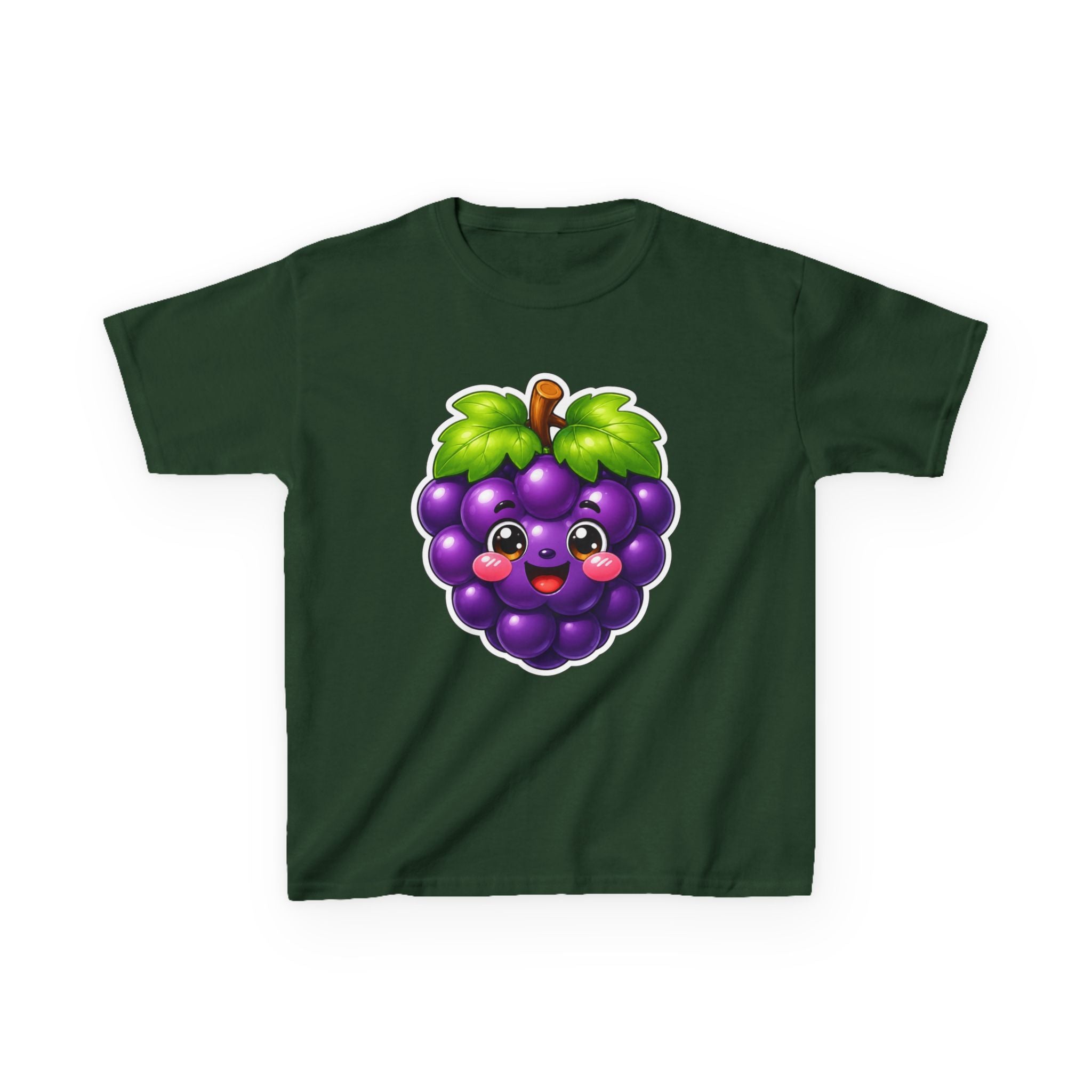 Kids Grape T-Shirt — 'Grape Vibes' Cute Kawaii Happy Grape Cartoon Graphic Tee