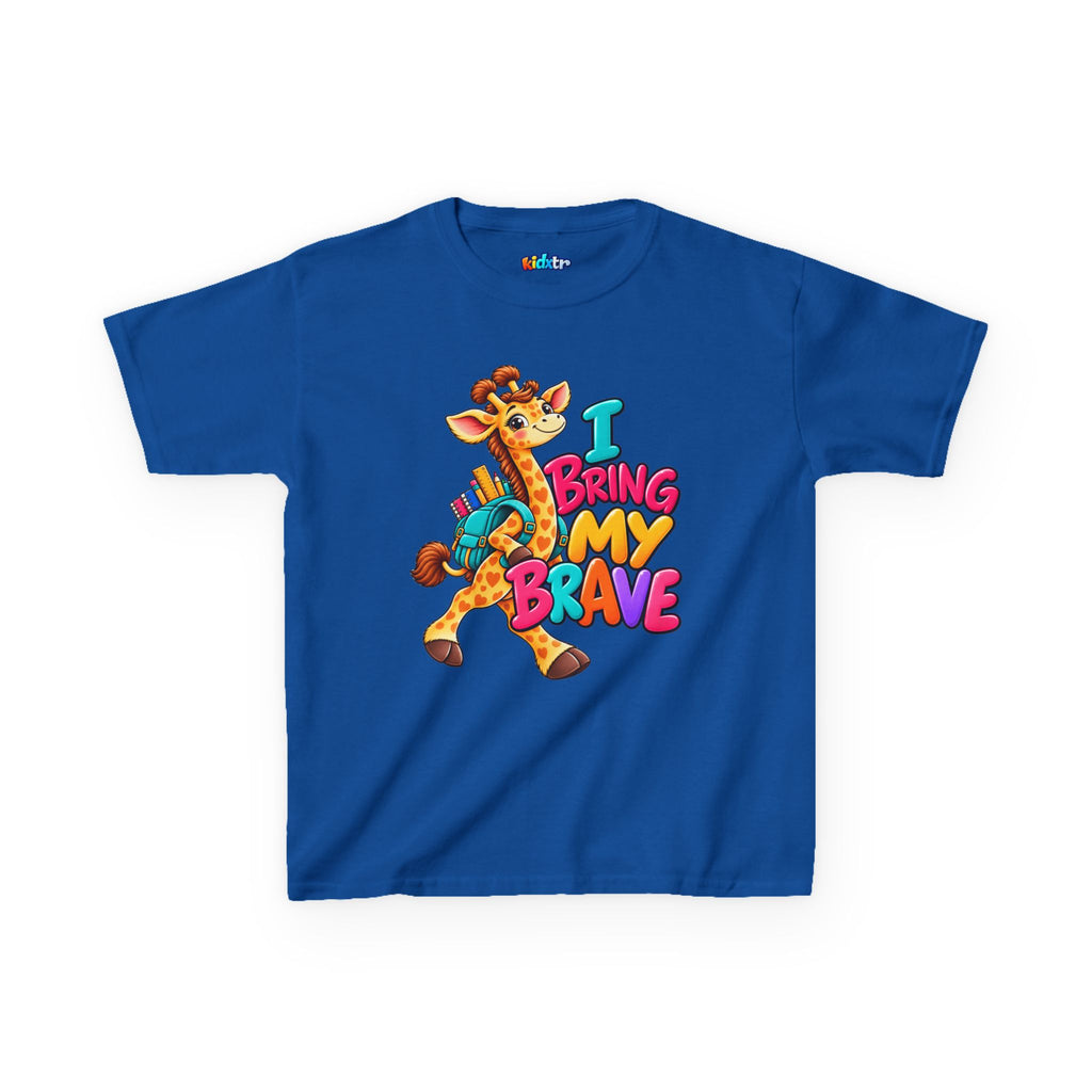 Kidxtr™ Kids Giraffe T-Shirt — 'I Bring My Brave' Inspirational Graphic Tee