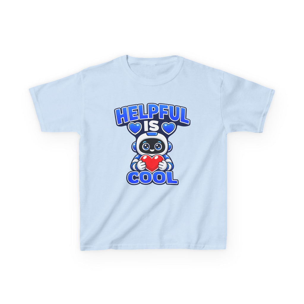 Kids Robot T-Shirt — 'Helpful Is Cool' Heart Graphic Tee