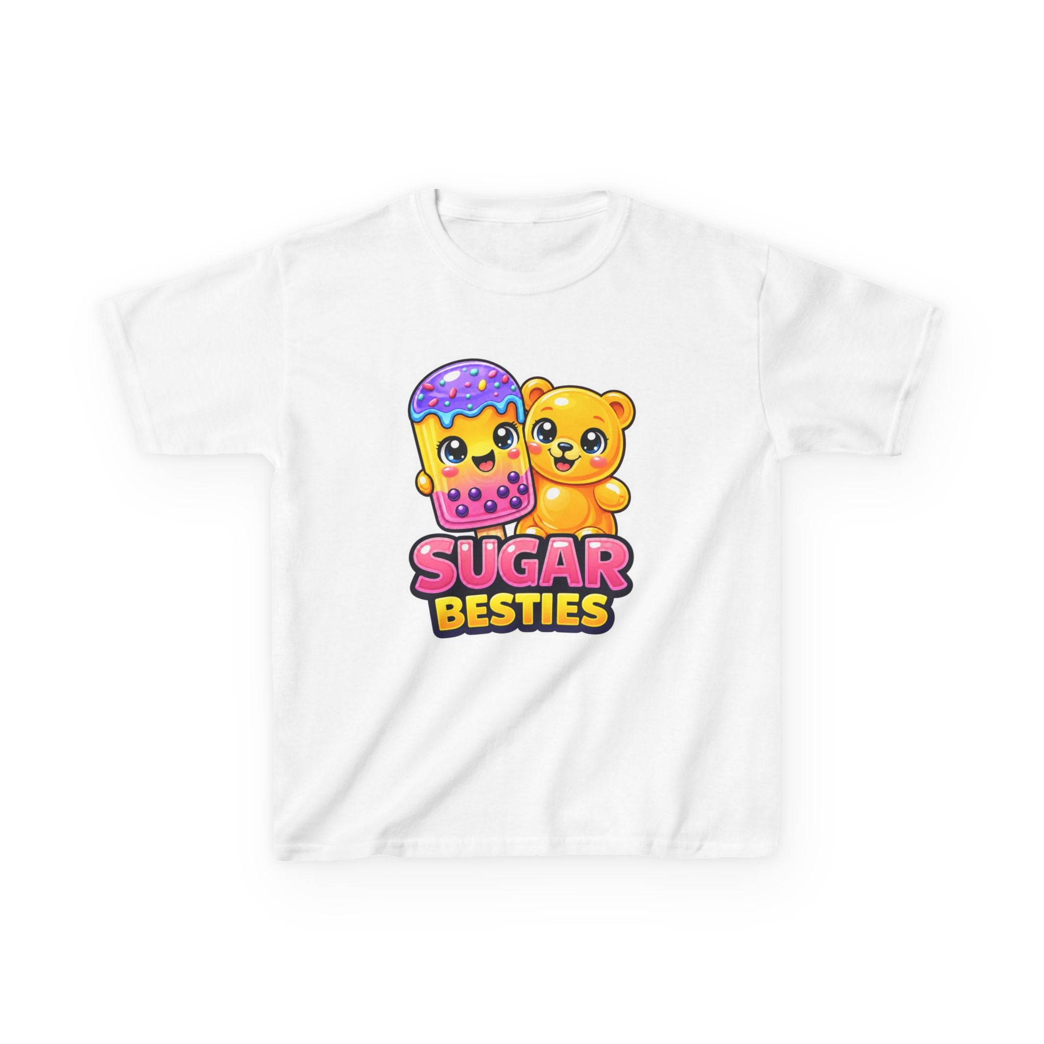 Kids Candy T-Shirt — 'Sugar Besties' Cute Bear & Popsicle Graphic Tee