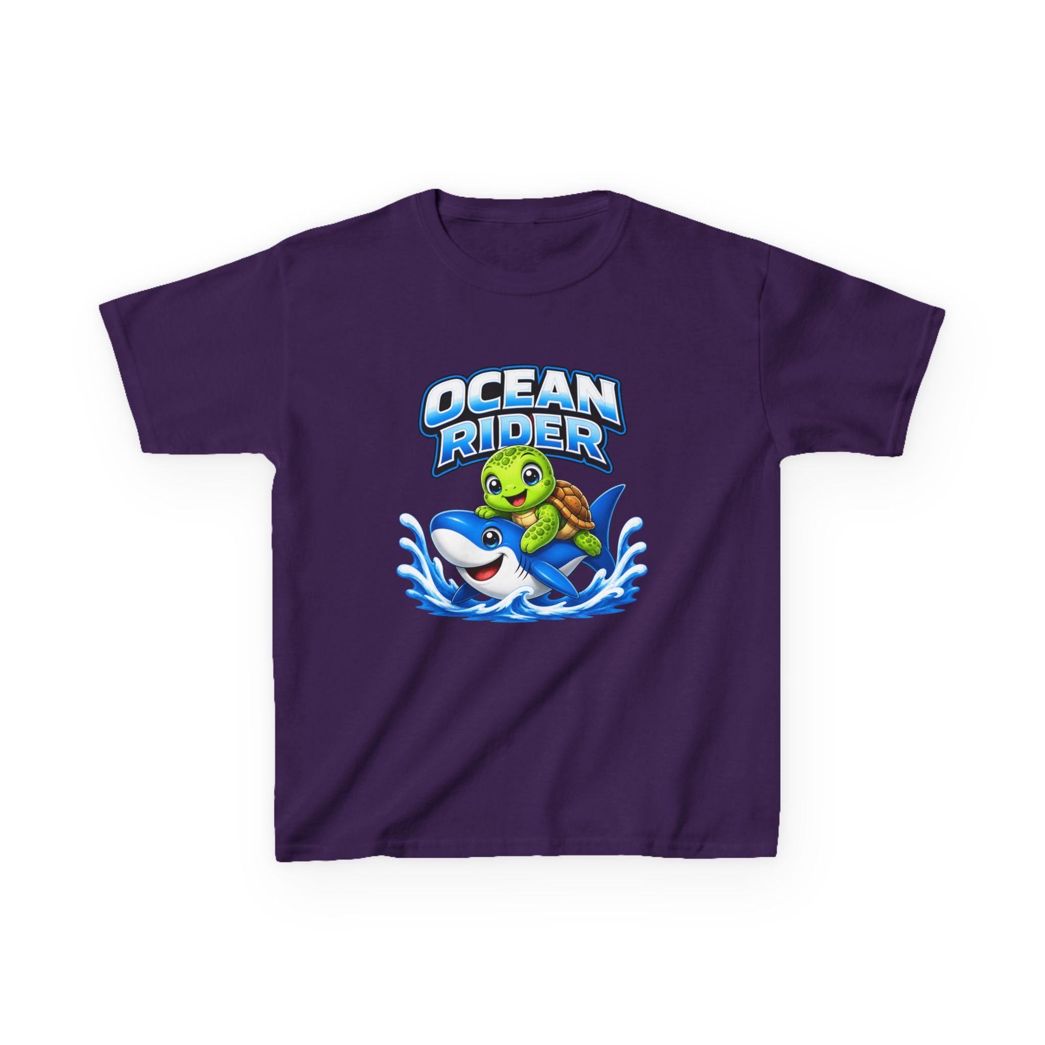 Kids Ocean T-Shirt — 'Ocean Rider' Turtle & Shark Surf Graphic Tee