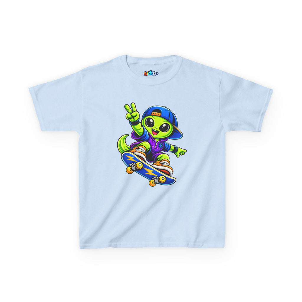 Kidxtr™ Kids Alien T-Shirt — Alien Skateboarding Graphic Tee
