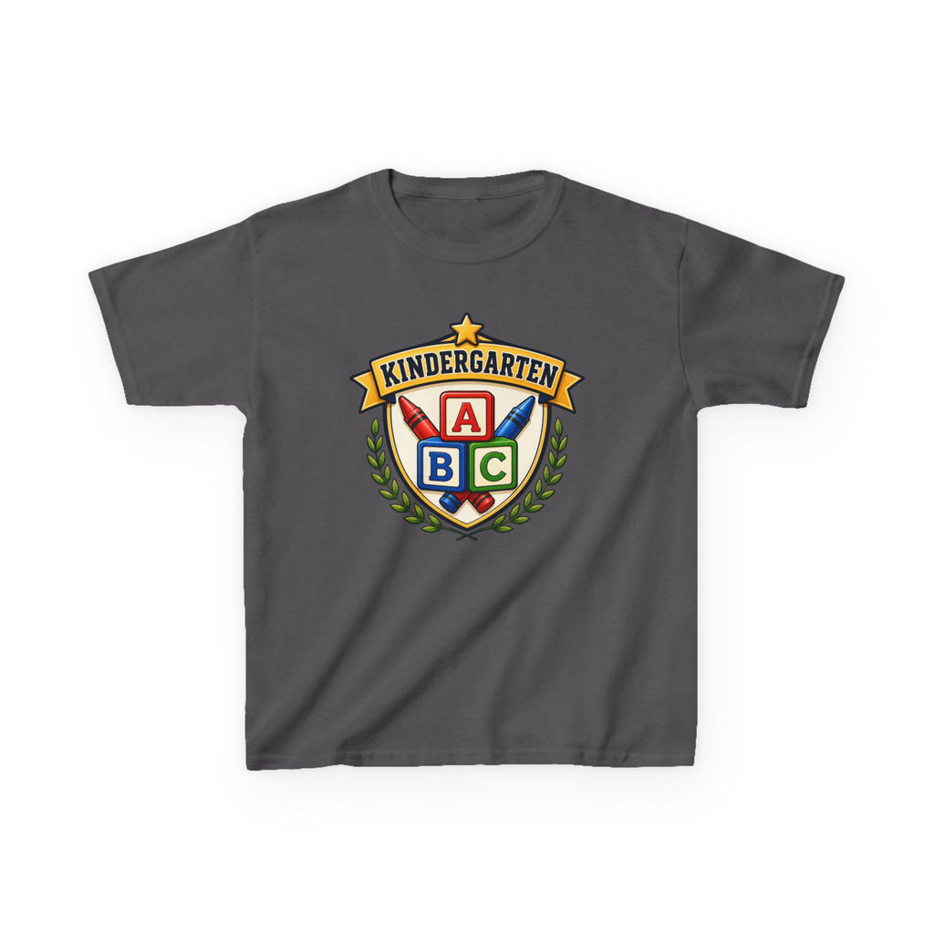 Kids Kindergarten T-Shirt — 'ABC Crest' First Day of School Graphic Tee