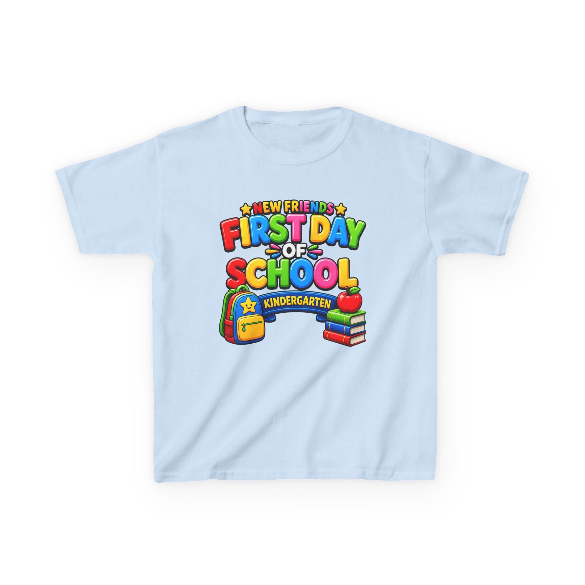 Kids Kindergarten T-Shirt — 'New Friends' First Day of School Graphic Tee