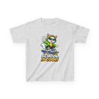 Kids School T-Shirt — 'School Is Cool' Skateboard Cat Graphic Tee