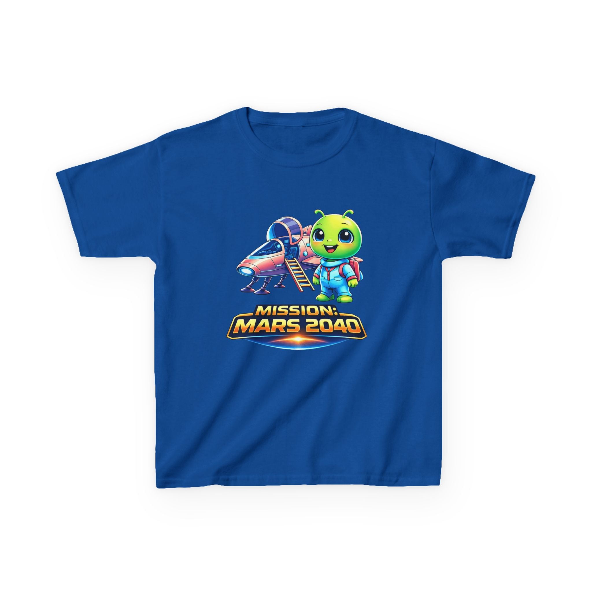 Kids Alien T-Shirt — 'Mission Mars 2040' Alien Spaceship Graphic Tee