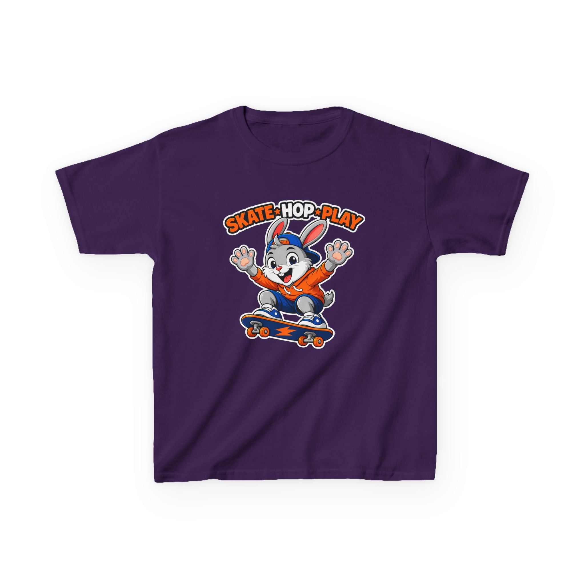 Kids Skate Hop Play T-Shirt — Cute Skateboarding Bunny Tee for Boys & Girls