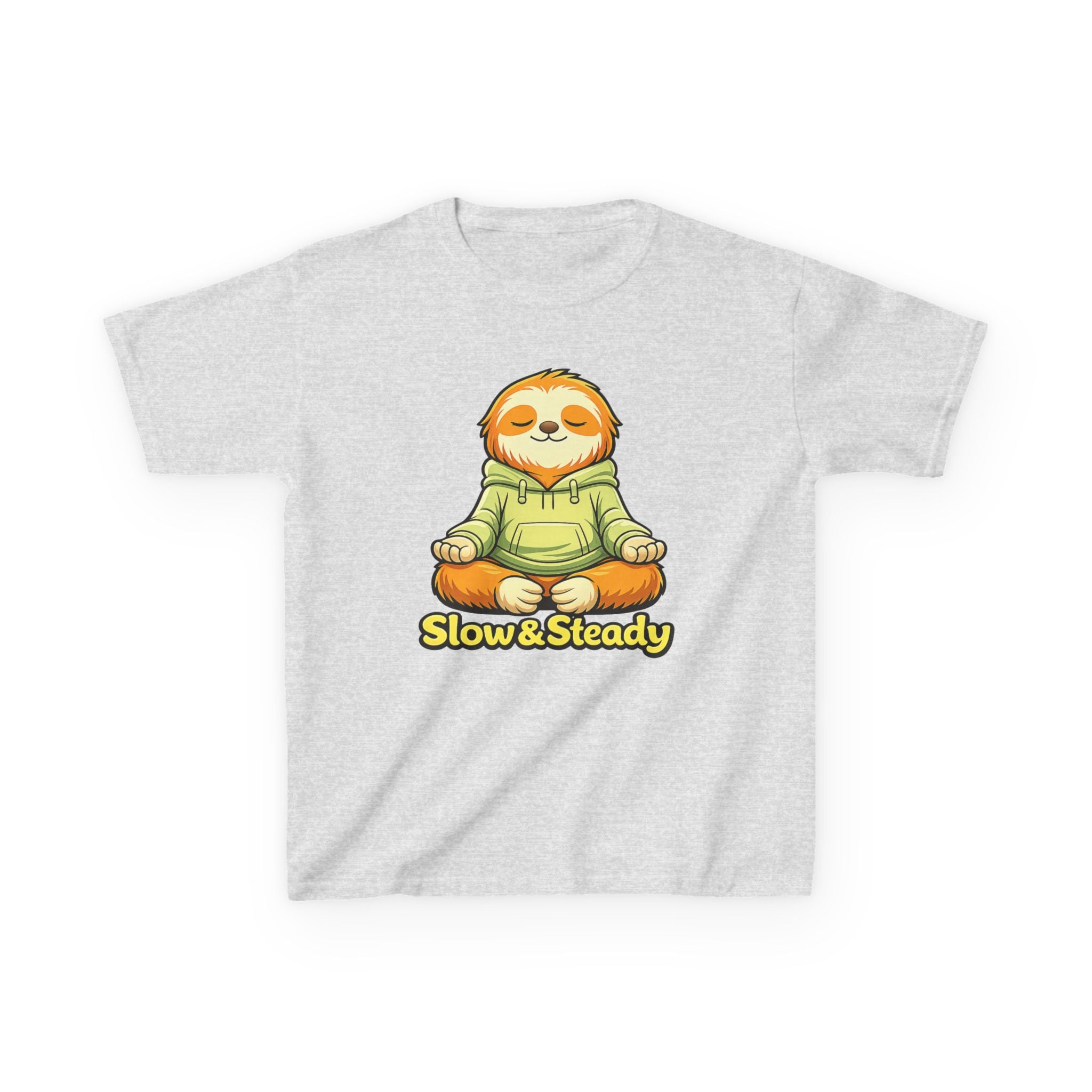 Kids Animal T-Shirt — 'Slow & Steady' Meditating Sloth Graphic Tee