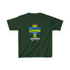 Kids Tee — "Birthday Champ Level 5 Unlocked" Gamer Birthday Shirt