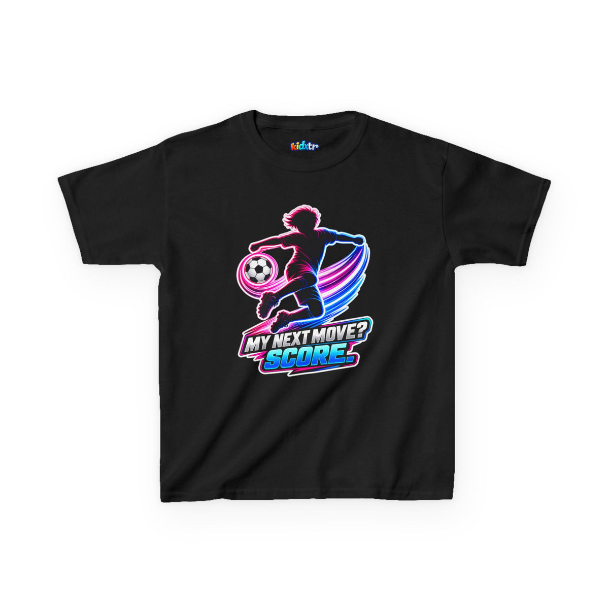 Kidxtr™ Kids Soccer T-Shirt — 'My Next Move? Score.' Soccer Graphic Tee