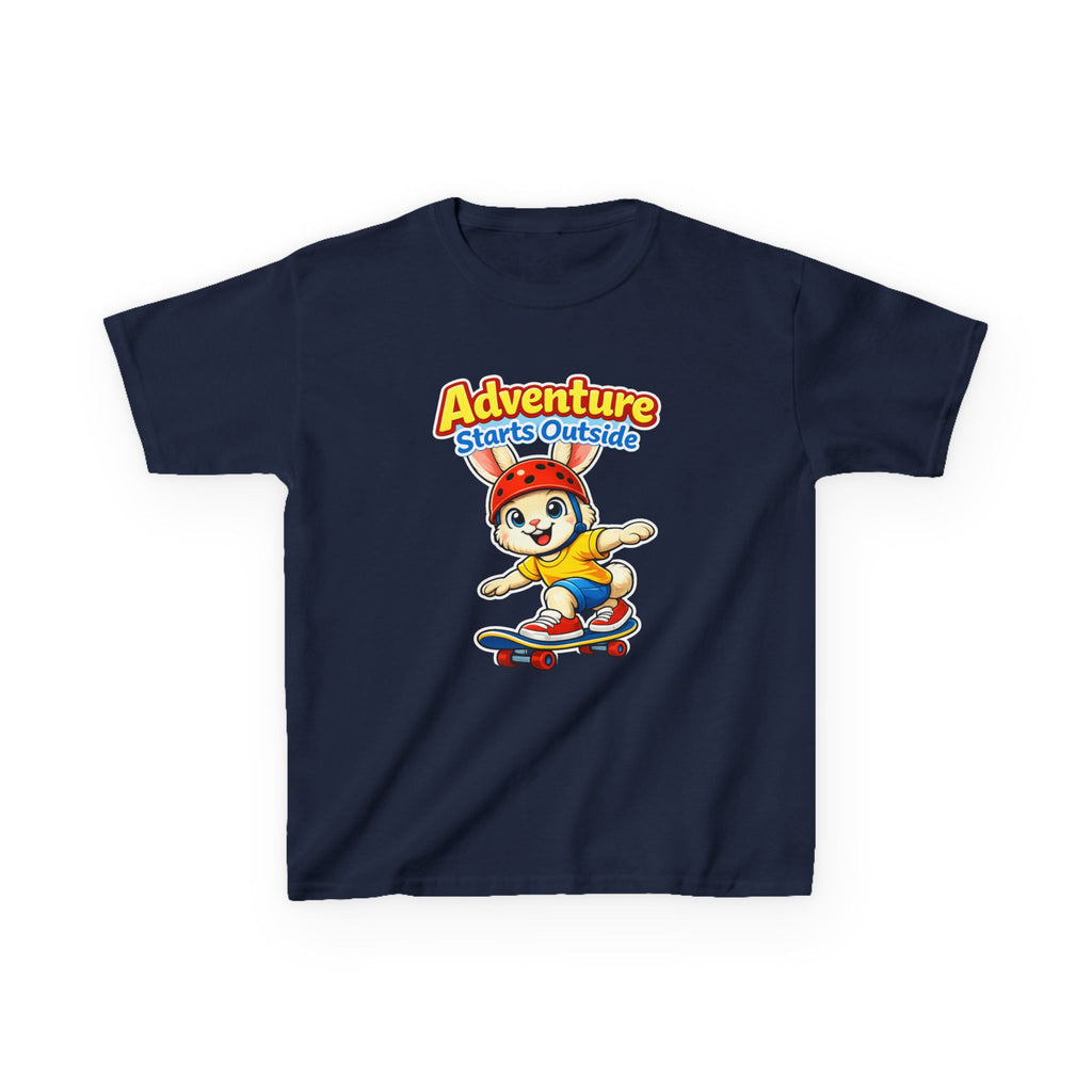 Kids Rabbit T-Shirt — 'Skate or Hop' Skateboarding Rabbit Graphic Tee