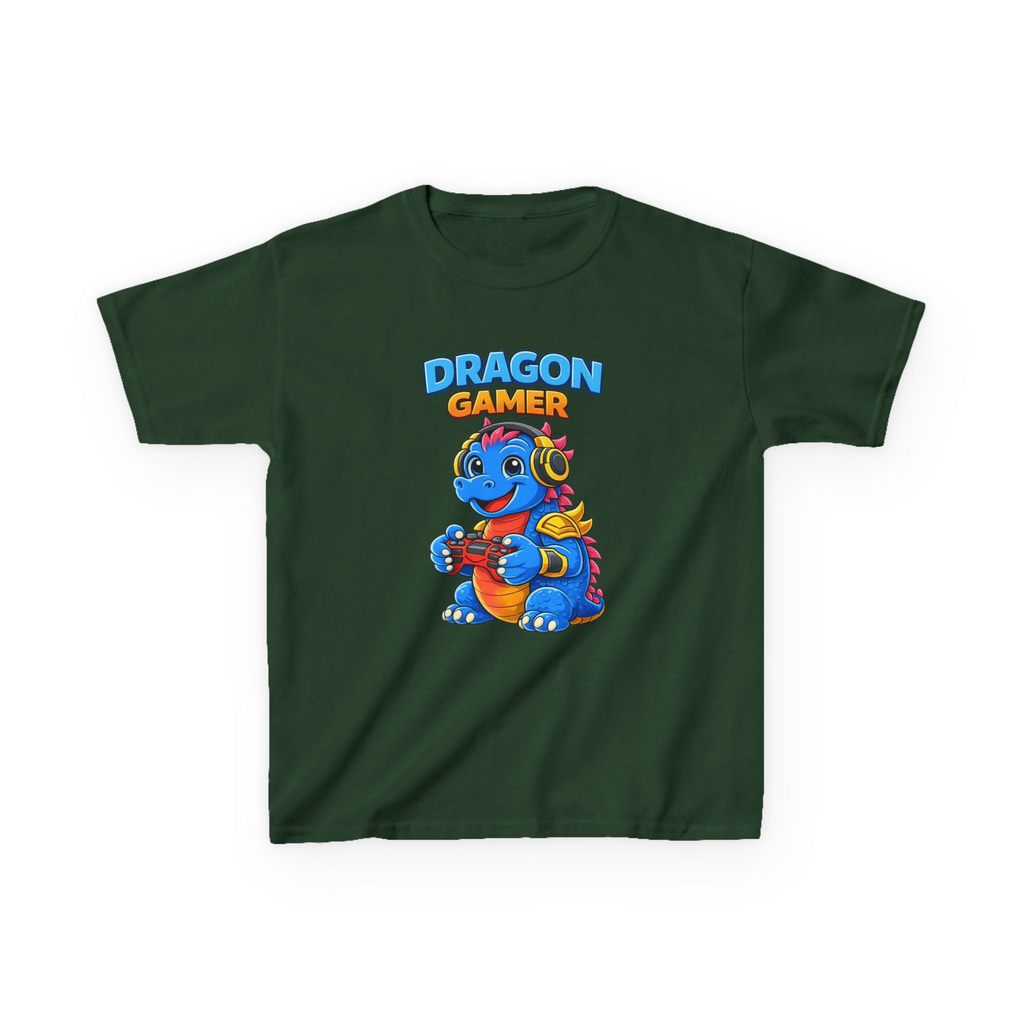 Kids' Dragon Gamer Tee — Cute Blue Dragon Gaming Shirt for Boys & Girls