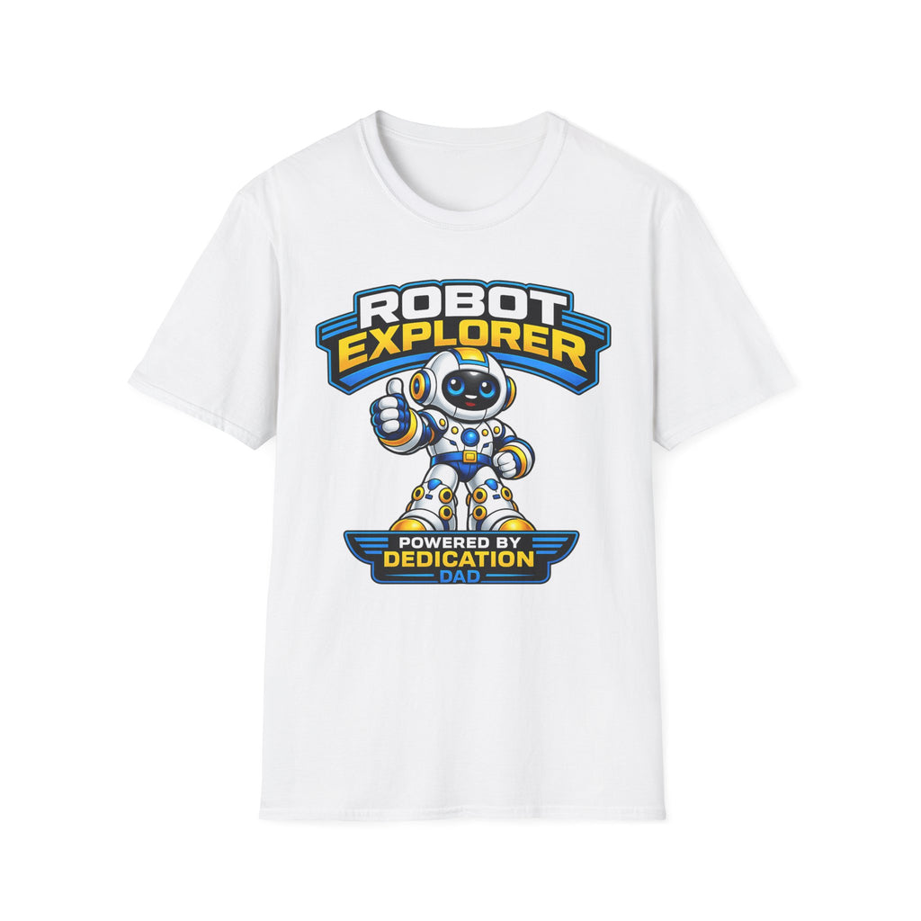 Copy of Robot Explorer T-Shirt — Cute Cartoon Robot Graphic Tee ("Powered by Dedication")