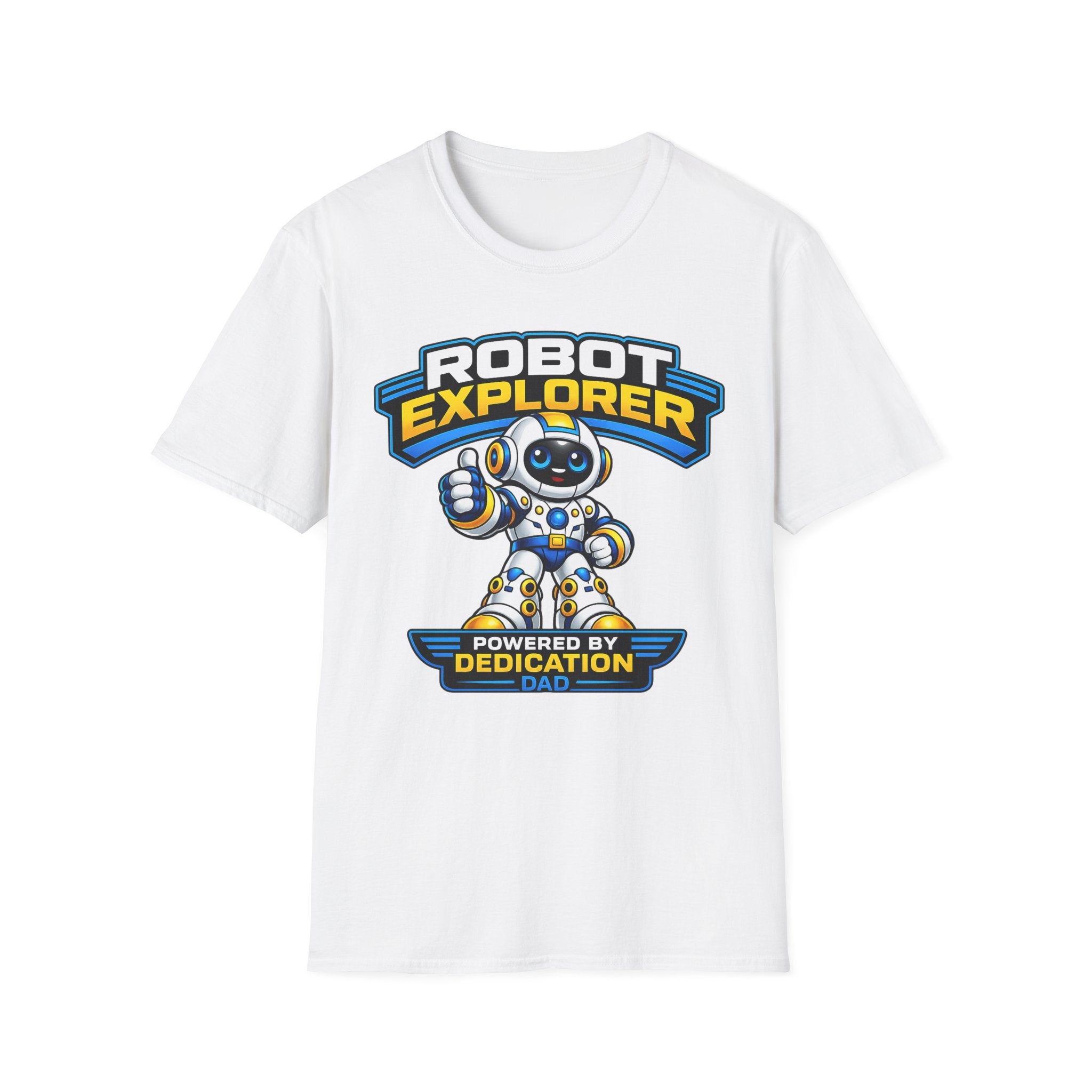 Copy of Robot Explorer T-Shirt — Cute Cartoon Robot Graphic Tee ("Powered by Dedication")